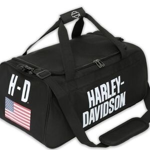 Harley Davidson American Flag Graphic Duffle Bag W Shoulder And Backpack Straps